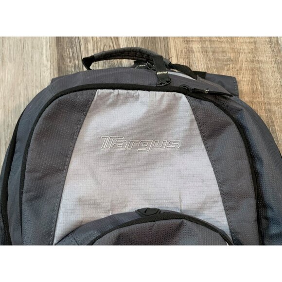 Targus Backpack Padded Computer Compartment 3 Mesh and 5 Zip Pockets Gray Black - Picture 7 of 14